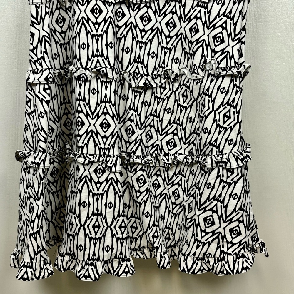 Anthropologie Dress Womens XL Blythe Black White Square Neck Tiered Midi - Picture 7 of 14